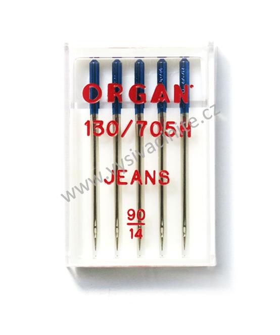 Jehly ORGAN 130/705H JEANS síla 90, ostrá špička