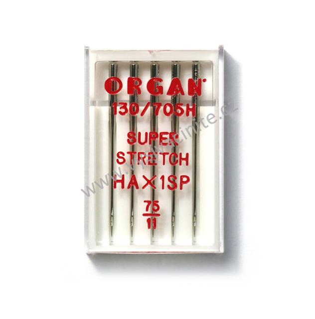 Jehly  ORGAN 130/705H SUPER STRETCH CR síla 75, kulatá špička