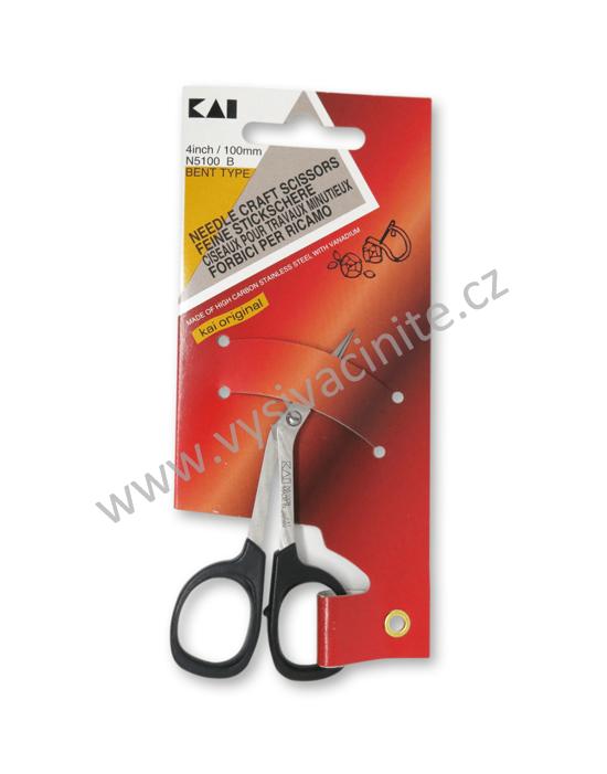 Nůžky KAI N5100B vyšívací ohnuté, délka 100mm