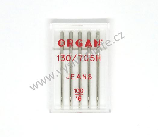 Jehly ORGAN 130/705H JEANS síla 100, ostrá špička