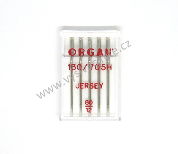Jehly ORGAN 130/705H JERSEY síla 80, kulatá špička